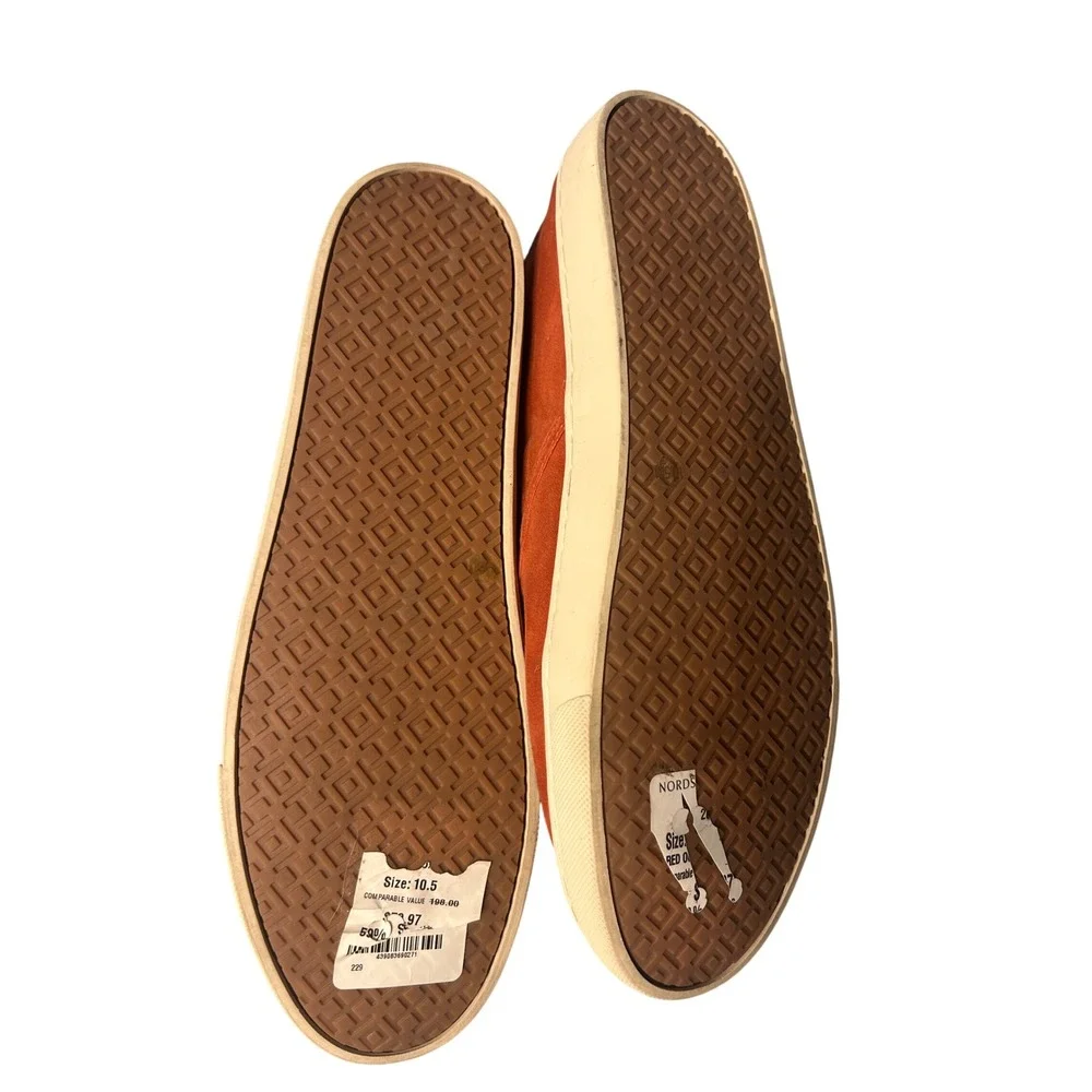 Tory Burch Suede Slip On Sneakers Womens 10.5‎ Burnt Orange LIKE NEW 46043